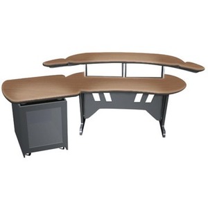 Middle Atlantic Products Small Edit Center Desk with Matching Side Rack; an Ergonomic Workspace ESUR+S12D-DC