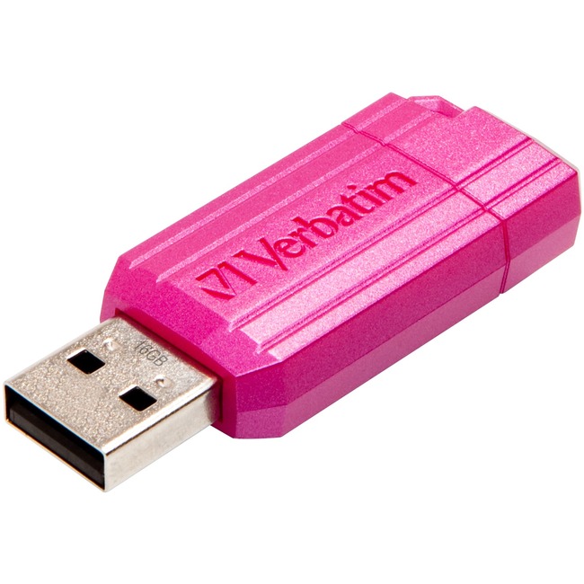 Verbatim 16GB PinStripe USB Flash Drive - Hot Pink 49067