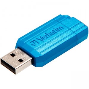 Verbatim 16GB PinStripe USB Flash Drive - Carribean Blue 49068