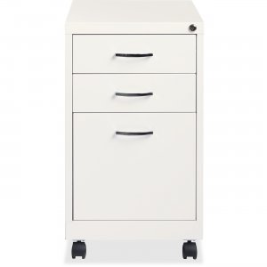 Lorell White 3-drawer Mobile Pedestal File 21028 LLR21028