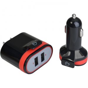 SIIG Fast Charging USB Wall Charger & Car Charger Bundle Pack - Black AC-PW1A12-S1