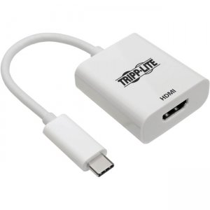 Tripp Lite USB-C 3.1 to HDMI 4K Adapter, M/F, Thunderbolt 3 Compatible, 4K @ 60 Hz, White U444