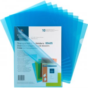 Business Source Transparent Poly File Holders 00605 BSN00605