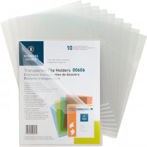 Business Source Transparent Poly File Holders 00606 BSN00606