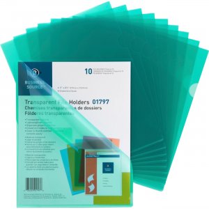 Business Source Transparent Poly File Holders 01797 BSN01797