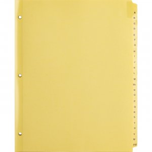 Business Source A-Z Clear Plastic Tab Index Dividers 01806 BSN01806