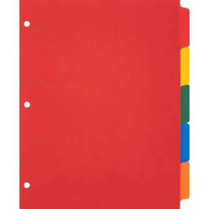 Business Source Plain Tab Color Polyethylene Index Dividers 01809 BSN01809