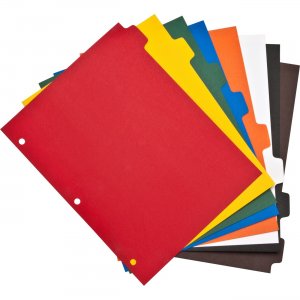 Business Source Plain Tab Color Polyethylene Index Dividers 01810 BSN01810