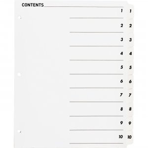 Business Source Table of Content Quick Index Dividers 05854 BSN05854