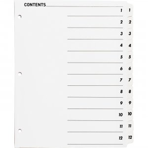Business Source Table of Content Quick Index Dividers 05855 BSN05855