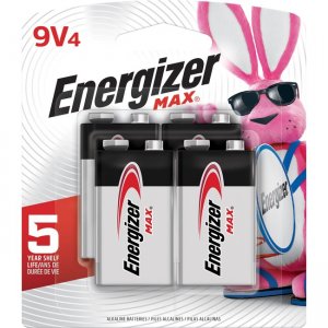 Energizer Max Alkaline 9-Volt Battery 522BP4CT EVE522BP4CT