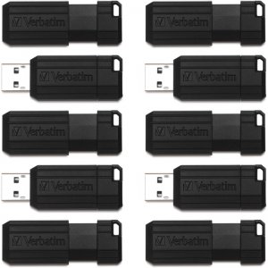 Verbatim 32GB PinStripe USB Flash Drive - Business 10pk - Black 70062 VER70062