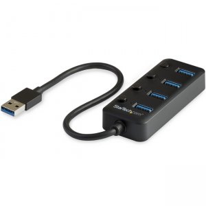 StarTech.com 4-Port USB 3.0 Hub - 4x USB-A with Individual On/Off Switches HB30A4AIB