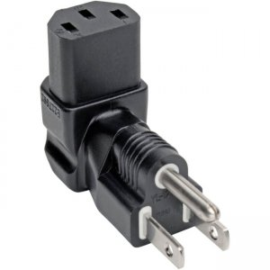 Tripp Lite Down-Angled NEMA 5-15P to C13 Power Cord Adapter - 10A, 125V, Black P006-000-DA