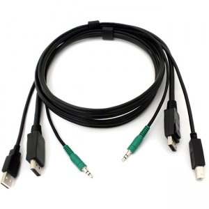 Black Box DisplayPort KVM Cable - USB A-B, 3.5mm Audio, 6-ft. (1.8-m) SKVMCBL-DP-06