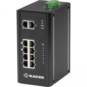 Black Box Industrial (8) 10/100/1000 PoE + (2) Gigabit Ethernet Switch LPH3100A