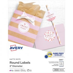 Avery Easy Peel Print-to-the-edge 2" Round Labels 22877 AVE22877