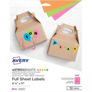Avery Astrobrights Color Easy Peel Labels 4332 AVE4332
