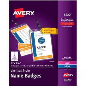 Avery Vertical Style Name Badges Kit 8520 AVE8520