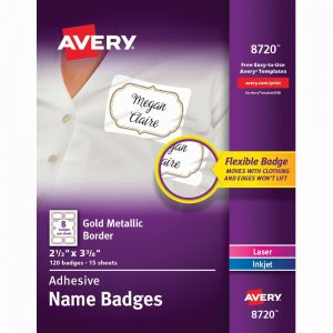 Avery Metallic Border Adhesive Name Badges 8720 AVE8720