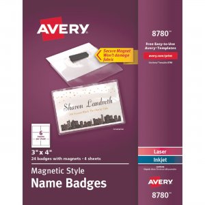 Avery Secure Magnetic Name Badges 8780 AVE8780