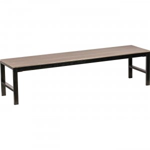 Lorell Charcoal Faux Wood Outdoor Bench 42689 LLR42689