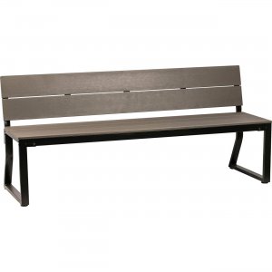 Lorell Charcoal Outdoor Bench with Backrest 42691 LLR42691