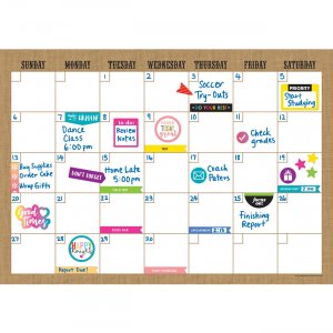 Teacher Created Resources Clingy Burlap Calendar Set 77350 TCR77350