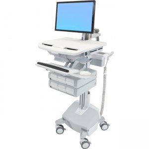 Ergotron StyleView Electric Lift Cart with LCD Arm, LiFe Powered, 6 Drawers (3x2) SV44-2262-1