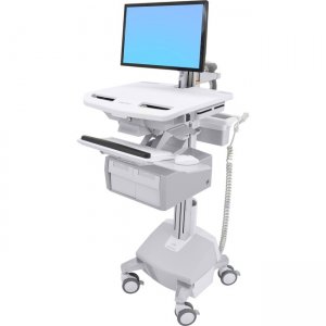 Ergotron StyleView Electric Lift Cart with LCD Arm, LiFe Powered, 2 Tall Drawers (2x1) SV44-22C2-1