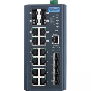 Advantech 8FE+4SFP+4G Combo port Managed Redundant Industrial Switch EKI-7716E-4F4CI-AE EKI-7716E-4F4CI