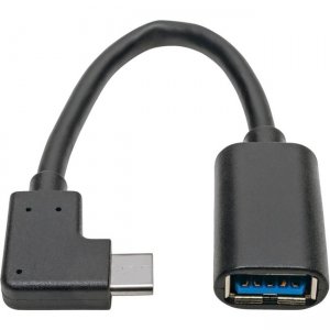 Tripp Lite Right-Angle USB Type-C to Type-A Adapter Cable, M/F, 6 in U428-06N-F-CRA