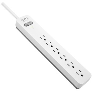 APC by Schneider Electric Essential SurgeArrest 6 Outlet 6 Foot Cord 120V, White and Grey PE66WG