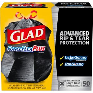 Glad ForceFlexPlus Drawstring Trash Bags 78997CT CLO78997CT