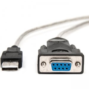 Rocstor 5ft 1 Port USB to Null Modem RS232 DB9 Serial DCE Adapter Cable with FTDI Y10C225-B1