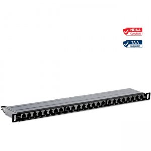 TRENDnet 24 Port Cat6a Shielded Half-U Patch Panel TC-P24C6AHS