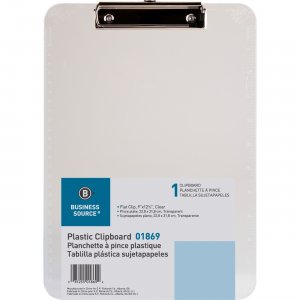 Business Source Transparent Plastic Clipboard 01869 BSN01869