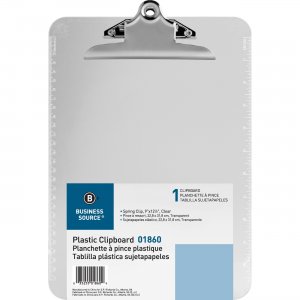 Business Source Spring Clip Plastic Clipboard 01860 BSN01860