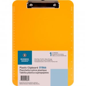 Business Source Flat Clip Plastic Clipboard 01866BD BSN01866BD