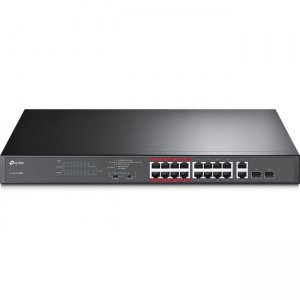 TP-LINK 16-Port 10/100Mbps + 2-Port Gigabit Unmanaged PoE Switch TL-SL1218MP