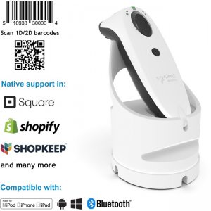 Socket Mobile SocketScan® , Universal Barcode Scanner, White & White Dock CX3487-1982 S740