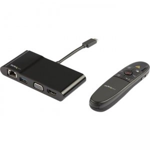 StarTech.com USB-C Multiport Adapter with Wireless Presenter Remote BNDDKTCHVPRS