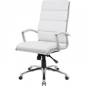 Boss Executive CaressoftPlus Chair with Metal Chrome Finish B9471-WT