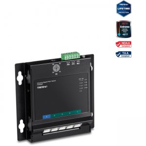 TRENDnet 5-Port Industrial Gigabit PoE+ Wall-Mounted Front Access Switch TI-PG50F
