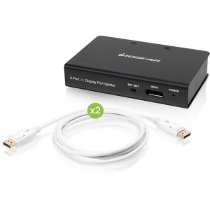 Iogear 2-Port DisplayPort 1.2 Cinema 4K Splitter & Multi-Monitor MST Hub w/Cables Kit GDPSP2KIT GDPSP2
