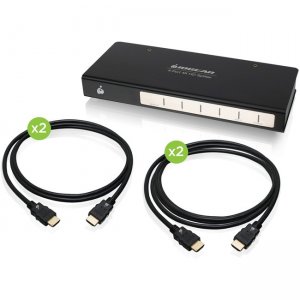 Iogear 4-Port Cinema 4K Splitter with HDMI Cables Kit GHSP8424BKIT GSP8424B