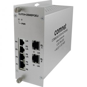ComNet 10/100TX Drop/Insert/Repeat 4TX/2EX Self-Managed Switch with PoE+ CLFE4+2SMSU