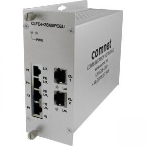 ComNet 10/100TX Drop/Insert/Repeat 4TX/2EX Self-Managed Switch with PoE+ CLFE4+2SMSC