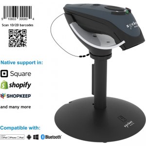 Socket Mobile DuraScan® , Universal Plus Barcode Scanner, Gray & Charging Stand CX3544-2146 D750