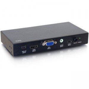 C2G Mini DisplayPort, USB-C, HDMI, VGA+3.5mm 4K Adapter Switch TAA 40850
